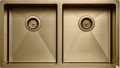 Zlewozmywak kuchenny 4040 Stalowy Mosiężny PVD 