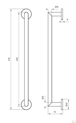 Wieszak na ręczniki TA211 Mosiężny Polerowany Nielakierowany