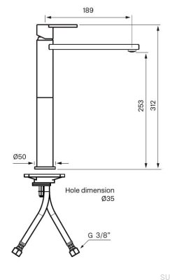 Bateria umywalkowa LIN081 Mosiężna Czarna Matowa