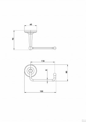 Uchwyt na papier toaletowy TA235 Classic Mosiężny Chromowany