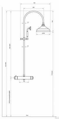Zestaw prysznicowy XCOL7269-150 Mosiężny Chromowany