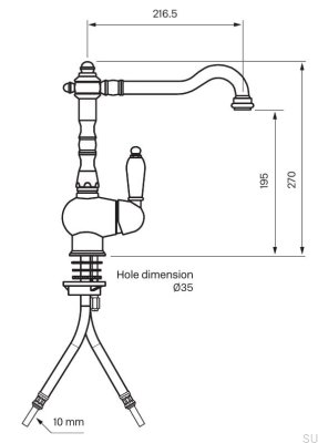 Bateria kuchenna FME181 Mosiężna Chromowana