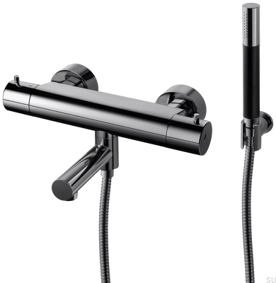 Bateria wannowo-prysznicowa termostatyczna EVM026-150 Mosiężna Czarny Chrom