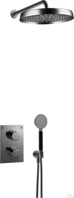 Zestaw prysznicowy ARM7268 ED2 Mosiężny Czarny Chrom Szczotkowany