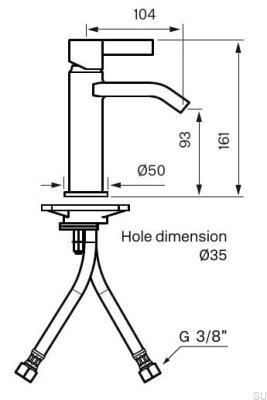 Bateria umywalkowa ARM071 Mosiężna Chromowana