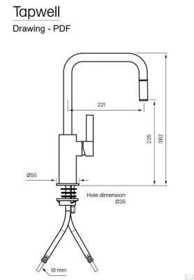 Bateria kuchenna  z wyciąganą wylewką  ARM577 Mosiężna Brązowa