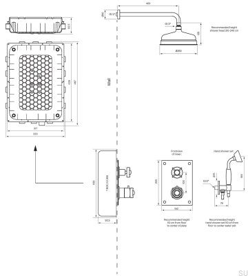 Zestaw prysznicowy BOX0268 ED2 Classic Mosiężny Chromowany