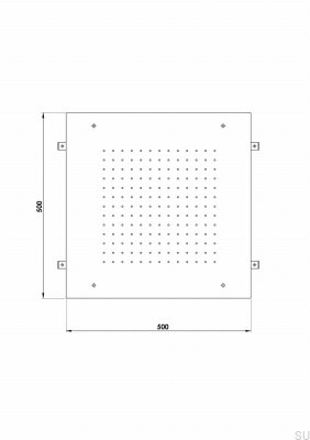 Głowica prysznicowa deszczownica prostokątna 500 ZSOF095 Mosiężna Miodowe złoto