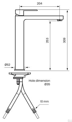 Bateria umywalkowa RIN081 Mosiężna Chromowana
