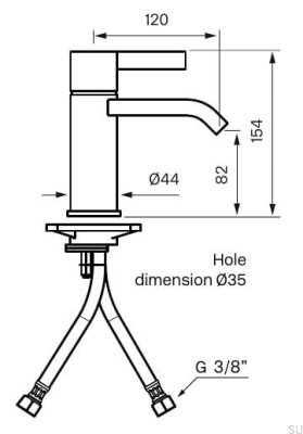 Bateria umywalkowa ARM071M Mosiężna Czarna Matowa