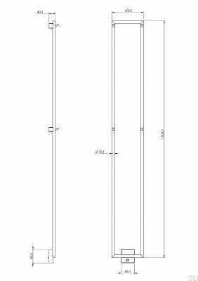 Grzejnik łazienkowy TW1500-200 Stalowy Miedziany Szczotkowany