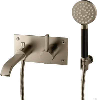 Bateria wannowa ścienna termostatyczna ARM036 Mosiężna Nikiel Szczotkowany