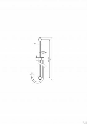 Drążek prysznicowy Jet z regulowanym uchwytem ściennym ZSAL118 Mosiężny Chromowany