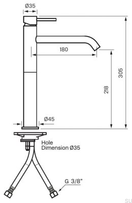 Bateria umywalkowa EVM082 Mosiężna Brązowa