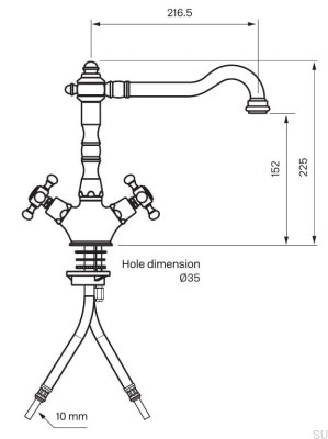 Bateria kuchenna FBLV180 Mosiężna Chromowana