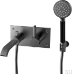 9426771--Bateria wannowa ścienna termostatyczna ARM036 Mosiężna Czarny Chrom Szczotkowany-Tapwell-Skandynawskie-Uchwyty_1
