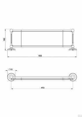 Półka łazienkowa TA136 Classic Mosiężna Chromowana