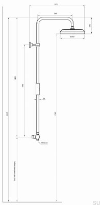 Zestaw prysznicowy ARM5200-150 Mosiężny Miodowe Złoto