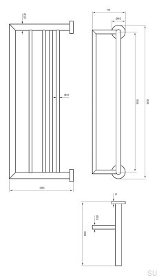 Wieszak na ręczniki TA814 Mosiężny Czarny Chrom
