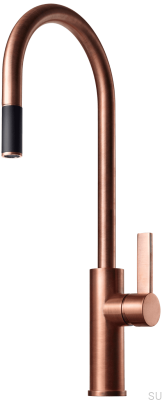 Bateria kuchenna z wyciąganą wylewką ARM185 Miedziana Szczotkowana Nielakierowana