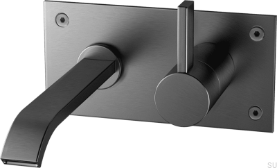 Bateria umywalkowa ARM006 Mosiężna Czarny Chrom Szczotkowany 