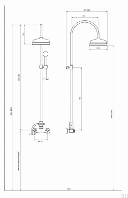 Zestaw prysznicowy Classic XCOL000-150 Mosiężny Polerowany Nielakierowany