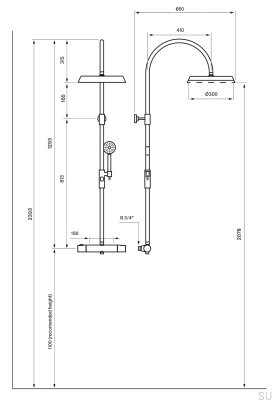 Zestaw prysznicowy ARM7300-150 Mosiężny Miodowe Złoto