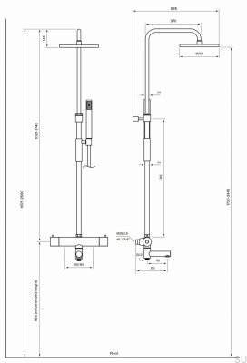 Zestaw prysznicowy TVM2200-150 Miedziany Szczotkowany Nielakierowany