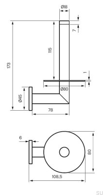 Uchwyt na papier toaletowy TA234 Miedziany Szczotkowany Nielakierowany