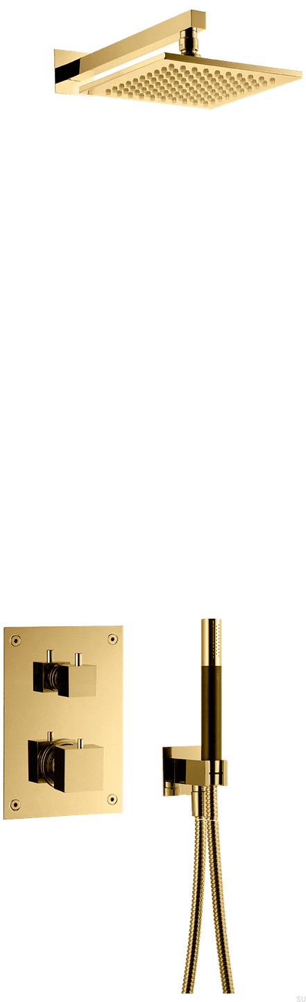 9421838--Zestaw prysznicowy z termostatyczną baterią ciśnieniową BOX8268 SQUARE ED2 Mosiężny Polerowany Nielakierowany-Tapwell-Skandynawskie-Uchwyty_1