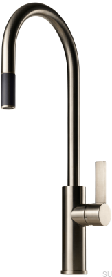 Bateria kuchenna z wyciąganą wylewką ARM185 Mosiężna Niklowana Szczotkowana