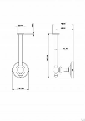 Uchwyt na papier toaletowy TA234 Classic Mosiężny Polerowany Nielakierowany
