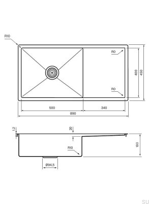 Zlewozmywak kuchenny Diskho 8140 Stalowy Mosiądz PVD
