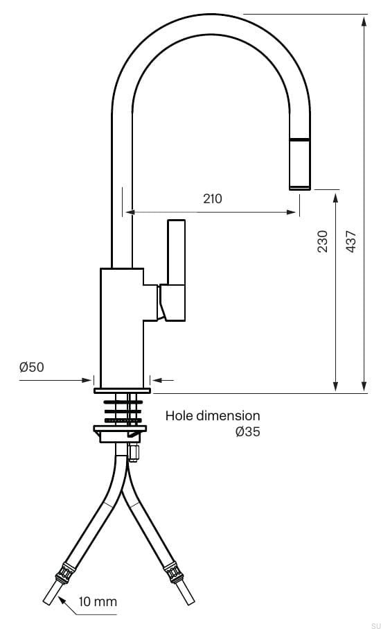 9426353--Bateria kuchenna z wyciąganą wylewką ARM375 Mosiężna Polerowana Nielakierowana-Tapwell-Skandynawskie-Uchwyty_2