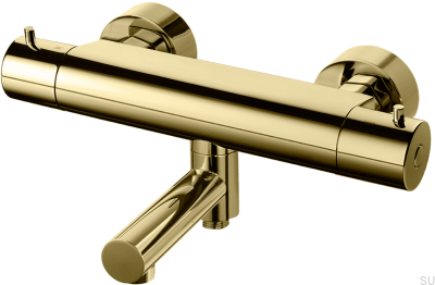 Bateria wannowo-prysznicowa termostatyczna EVM022-150 Mosiężna Miodowe Złoto
