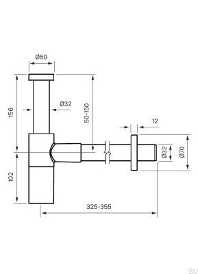 Syfon umywalkowy XACC167 Mosiężny Nikiel Szczotkowany