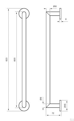 Wieszak na ręczniki TA212 Mosiężny Czarny Matowy