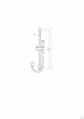 Drążek prysznicowy Poker z regulowanym uchwytem ściennym ZSAL176 Mosiężny Chromowany