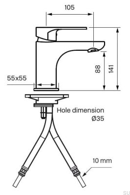 Bateria umywalkowa SY071 Mosiężna Chromowana