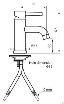 Bateria umywalkowa EVO071 Mosiężna Chromowana