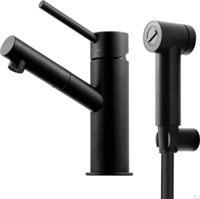 Bateria umywalkowo-bidetowa BI069 Mosiężna Czarna Matowa