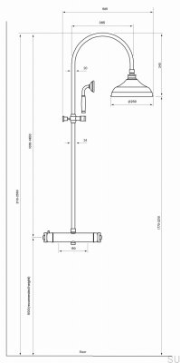 Zestaw prysznicowy XCOL7269-150 Mosiężny Polerowany Nielakierowany