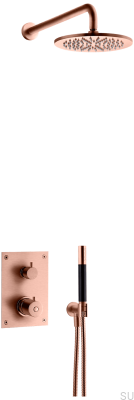 Zestaw prysznicowy z termostatyczną baterią ciśnieniową BOX7268 ED2 Miedziany Szczotkowany Nielakierowany