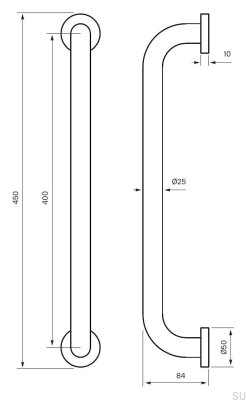 Uchwyt do wanny TA806 Mosiężny Polerowany Nielakierowany