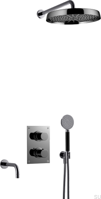 Zestaw prysznicowy ARM7368 ED2 Mosiężny Czarny Chrom