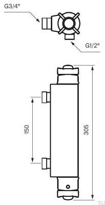 Bateria prysznicowa XCOL168-150 Mosiężna Chromowana