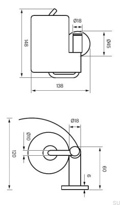 Uchwyt na papier toaletowy TA236 Mosiężny Nikiel Szczotkowany