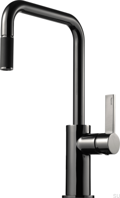 Bateria kuchenna  z wyciąganą wylewką ARM577 Mosiężna Czarny Chrom