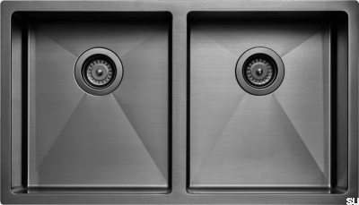 Zlewozmywak kuchenny 4040 Stalowy Czarny Chrom PVD