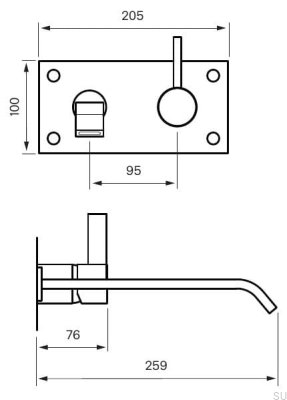 Bateria umywalkowa  ARM008 Miedziana Szczotkowana Nielakierowana